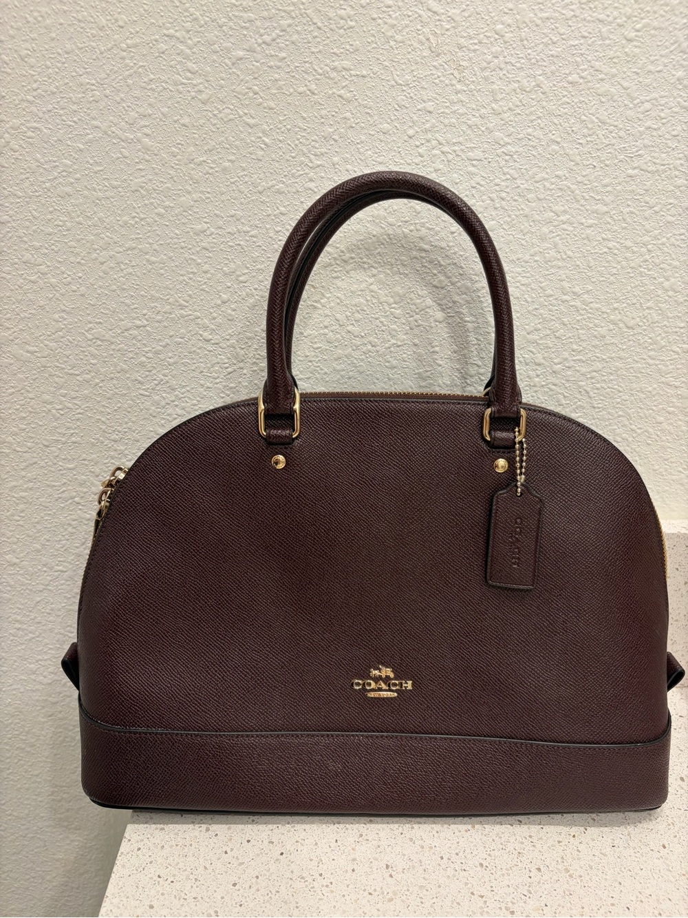 Coach F 57524 Crossgain Leather Satchel Blush Handbag Brown Leather EUC